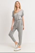 Load image into Gallery viewer, V-Neck Jumpsuit (Heather Grey)
