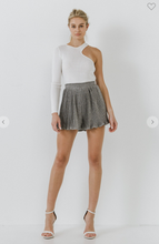 Load image into Gallery viewer, Metallic Pleated Shorts (GRAPHITE)
