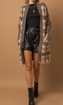Load image into Gallery viewer, Black and Brown Peyton Houndstooth Cardigan
