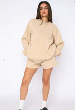 Load image into Gallery viewer, Apricot Cotton Mix Pullover and Shorts Sweatsuit SET
