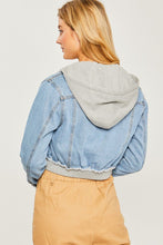 Load image into Gallery viewer, Cropped Layered Denim Jacket - Blue/Grey
