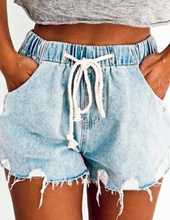Load image into Gallery viewer, Denim High Rise Shorts - Light Wash
